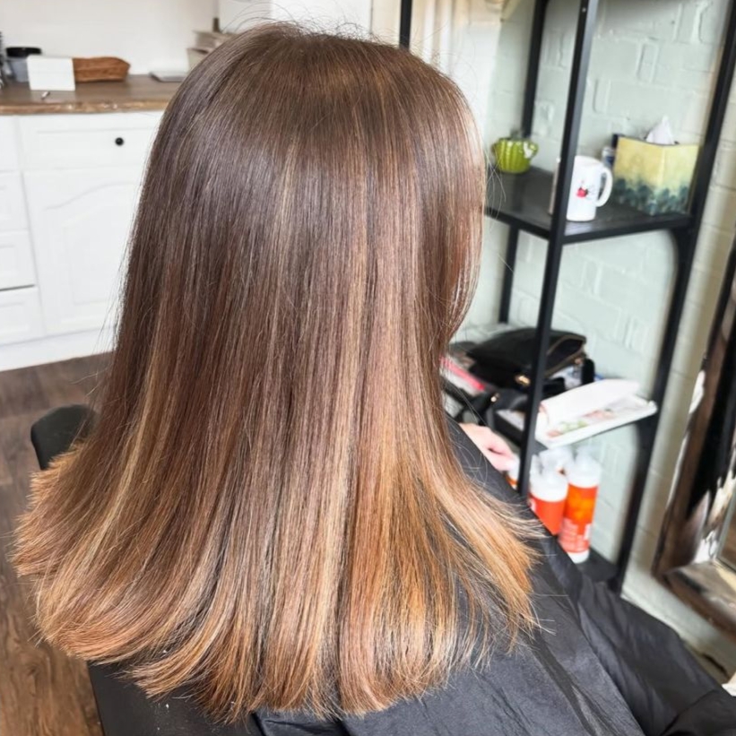 Brunette straight hair result